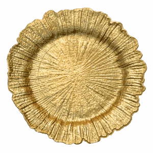 Acrylic Charger: Gold Sponge
