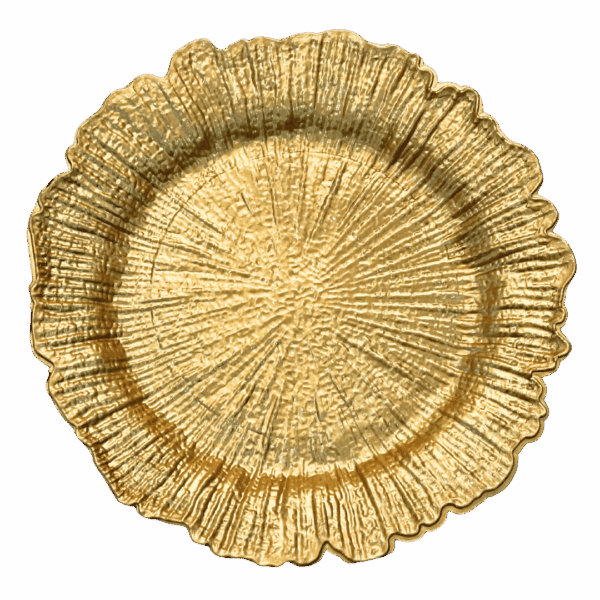 Acrylic Charger: Gold Sponge