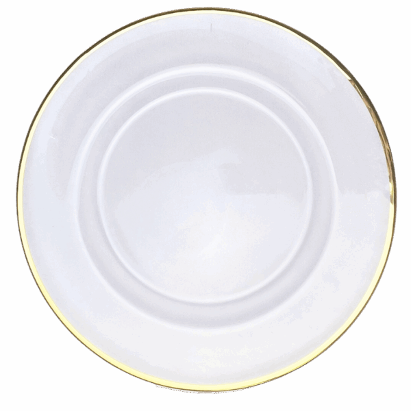 Glass Charger: Thin Gold Band