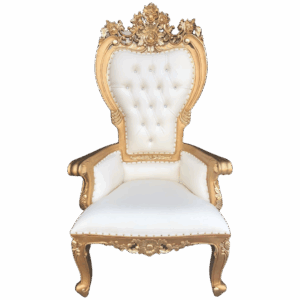 Santa Throne Chair: Ivory & Gold