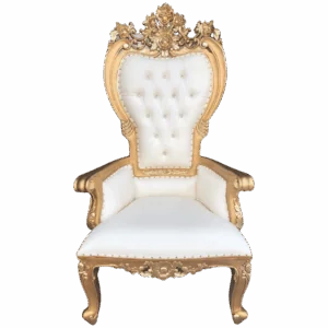 Santa Throne Chair: Ivory & Gold