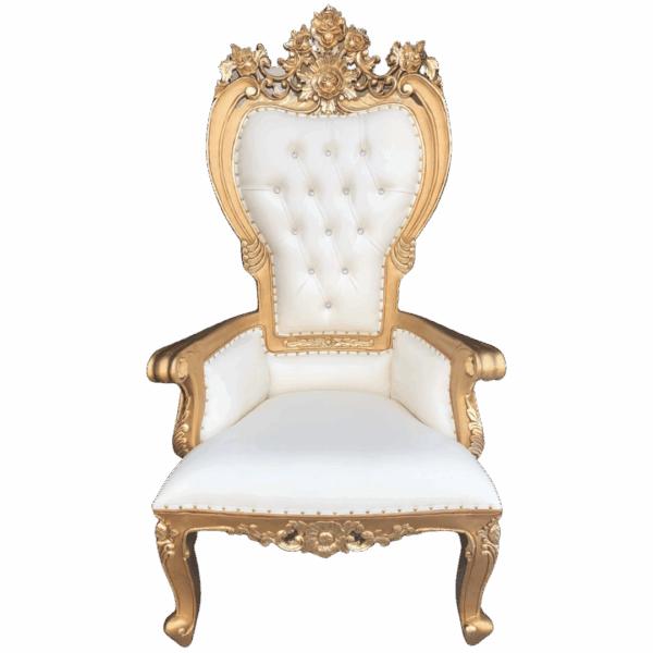 Santa Throne Chair: Ivory & Gold