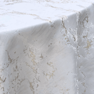 Marble Dazzle Tablecloth: Golden White