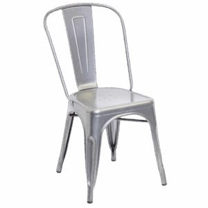 Metal Bistro Chair: Silver