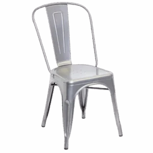 Metal Bistro Chair: Silver