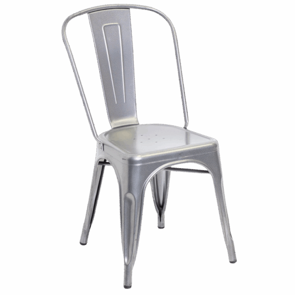 Metal Bistro Chair: Silver