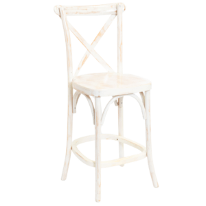 X-Back Bar Stool: Lime Washed