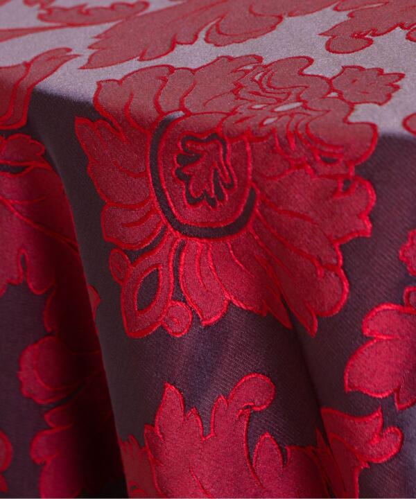 Damask Tablecloth: Mulberry/ Scarlet Alex