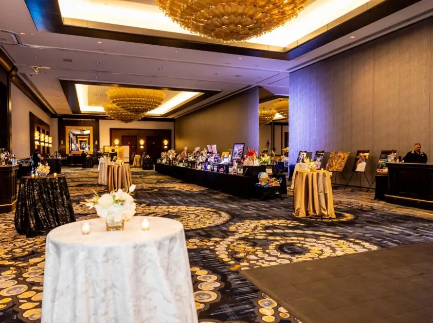 high end corporate events in Houston ballroom décor with luxury event setup