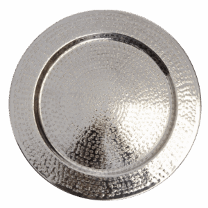 Metal Charger: Silver Hammered