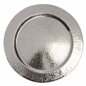 Metal Charger: Silver Hammered