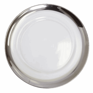 Glass Charger: Silver Band (Not Ribbed)
