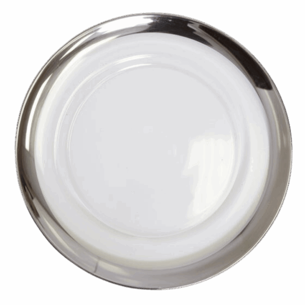 Glass Charger: Silver Band (Not Ribbed)