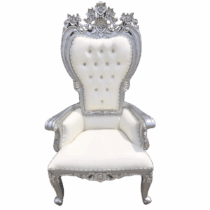 Santa Throne Chair: White & Silver