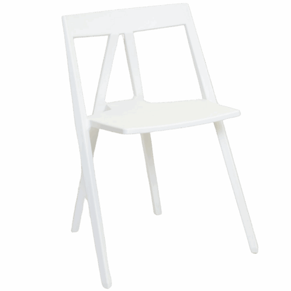 Milan Easel Chair: White