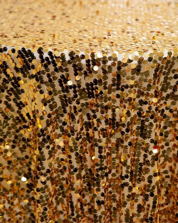 Sequin Disc Tablecloth: Gold
