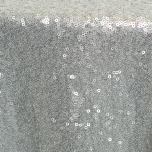 Sequin Glitz Tablecloth: Silver Matte