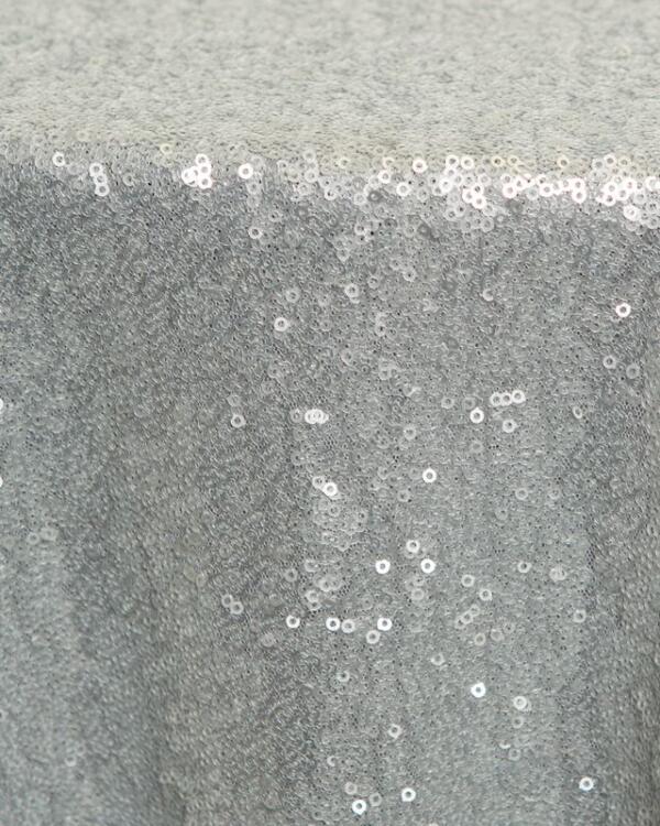 Sequin Glitz Tablecloth: Silver Matte
