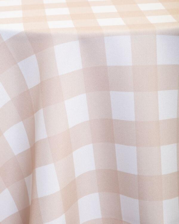 Buffalo Check Tablecloth: Tan/ White