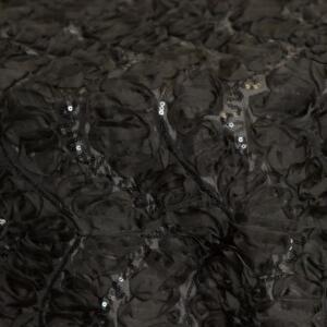 Chiffon Sequin Wave Tablecloth: Black