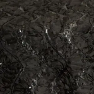 Chiffon Sequin Wave Tablecloth: Black