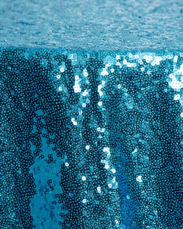 Sequin Glitz Tablecloth: Turquoise