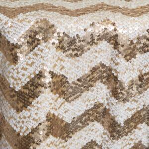 Chevron Sequin: Champagne/White