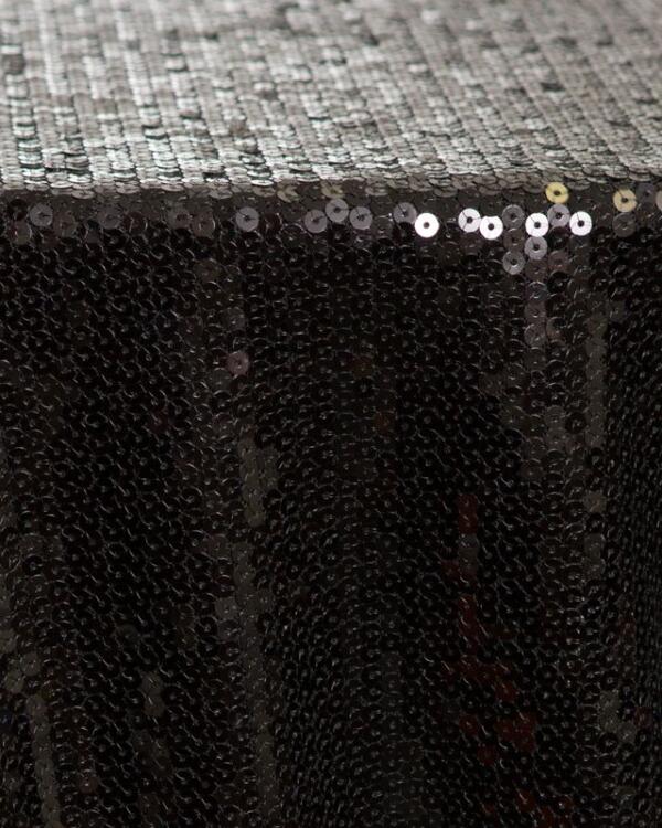 City Sequin Tablecloth: Black