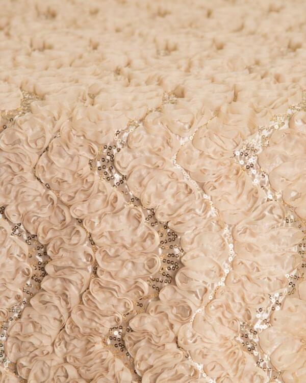 Chiffon Sequin Wave Tablecloth: Champagne