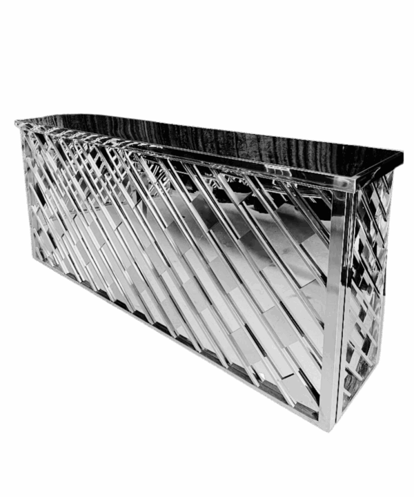 Abstract Mirror Bar Front: Silver