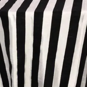 Dior Stripe Tablecloth: Black/ White