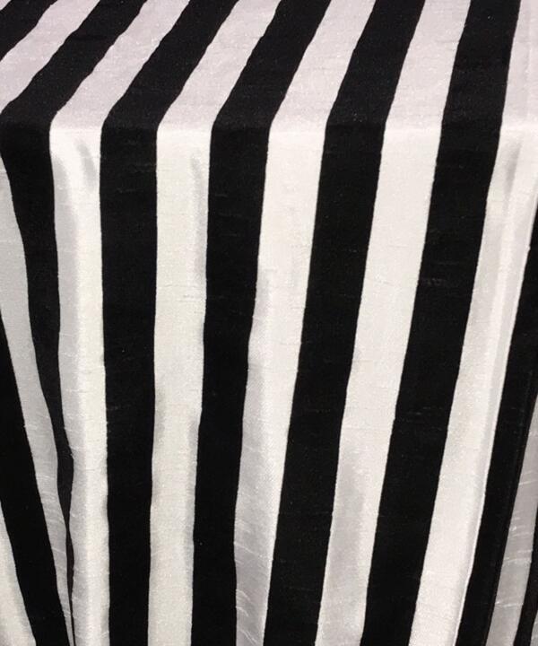 Dior Stripe Tablecloth: Black/ White
