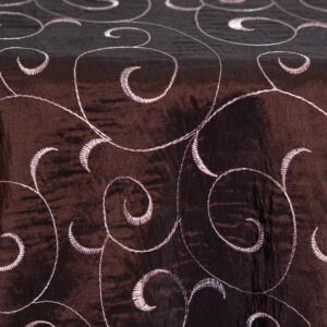Swirl Taffeta Tablecloth: Chocolate/ Pink
