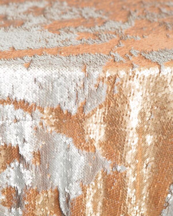 Reversible Sequin Tablecloth: Copper/Silver
