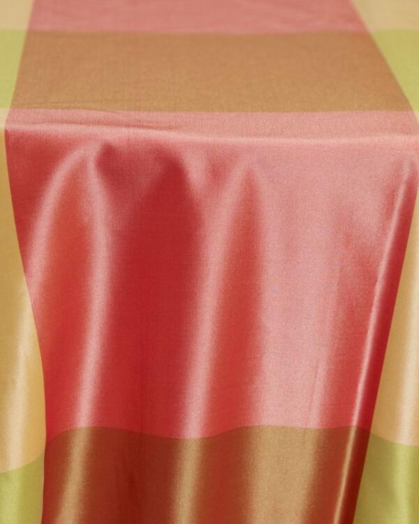 Plaid Taffeta Tablecloth: Lime/ Pink/ Yellow