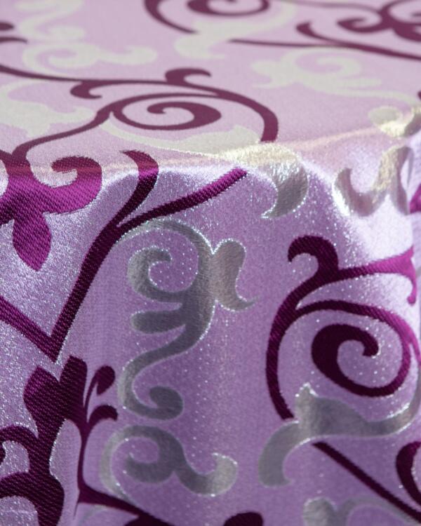 Swirl Monte Carlo Tablecloth: Grape/ Silver