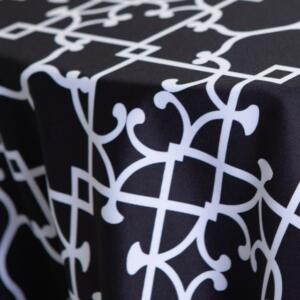 Tray Graphic Tablecloth: Black/ White