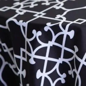 Tray Graphic Tablecloth: Black/ White