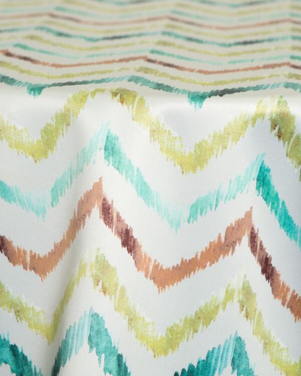 Chevron Atrium Tablecloth: Turquoise Blue