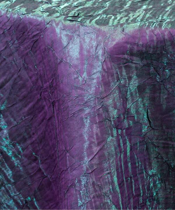 Crushed Satin Tablecloth: Violet/Green