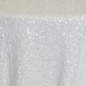 Sequin Glitz Tablecloth: White