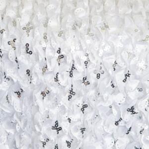 Butterflies Sequin Tablecloth: White