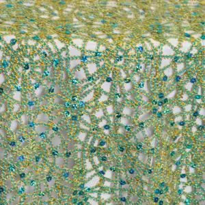Parisian Lace Overlay: Turquoise/Gold
