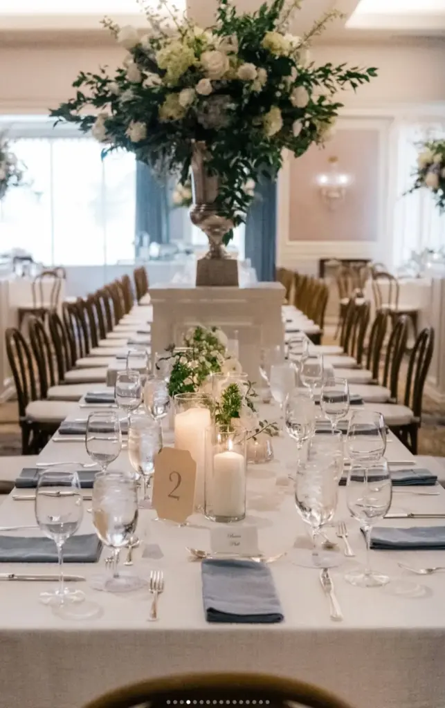 Elegant tablescape styled with luxury linens for event design rentals in Houston