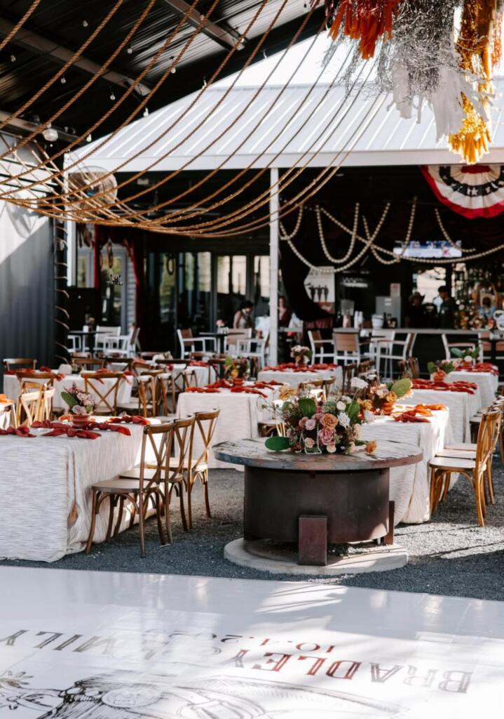 event rental packages Houston with tables chairs linens and outdoor setup