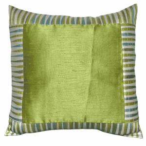 Artichoke Caprice with Green Glacial Striae Border Pillow