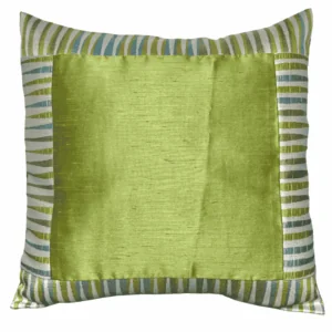 Artichoke Caprice with Green Glacial Striae Border Pillow