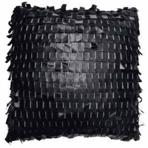Black Leather Flaps Pillow