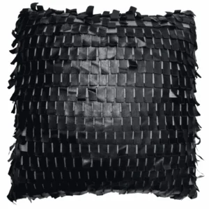 Black Leather Flaps Pillow