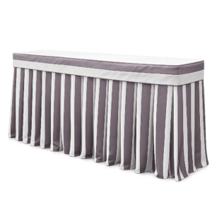 Tailored Bar Front: Grey & White Stripe